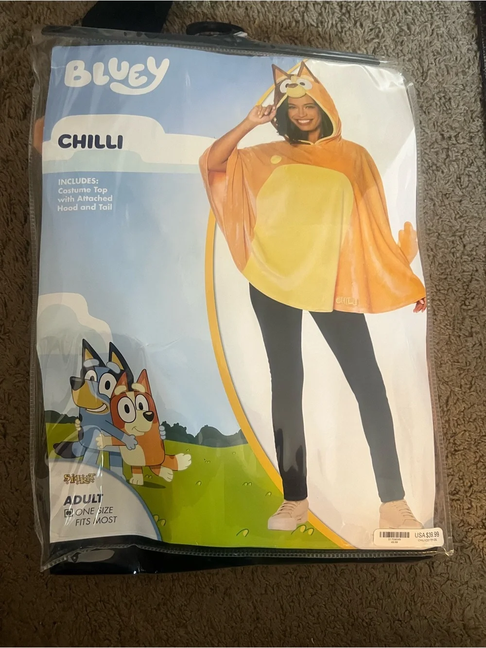 Chilli Adult Costume Cape — Orange with Yellow Belly - Picture 2 of 3